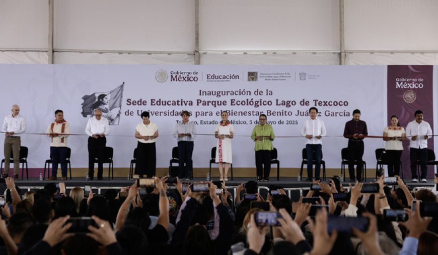 Texcoco, Estado de México, México, 3 de mayo de 2025. 
La doctora Claudia Sheinbaum Pardo, presidenta Constitucional de los Estados Unidos Mexicanos en la inauguración de la Universidad para el Bienestar, sede Parque Ecológico Lago de Texcoco. Texcoco, Estado de México. 
Foto: Presidencia